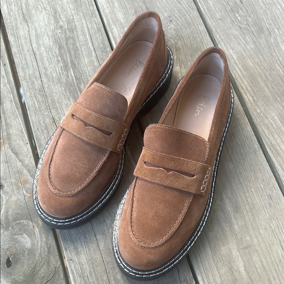 Boden Chunky Brown Suede Loafers Lug Sole Size 40 9 - Picture 1 of 8